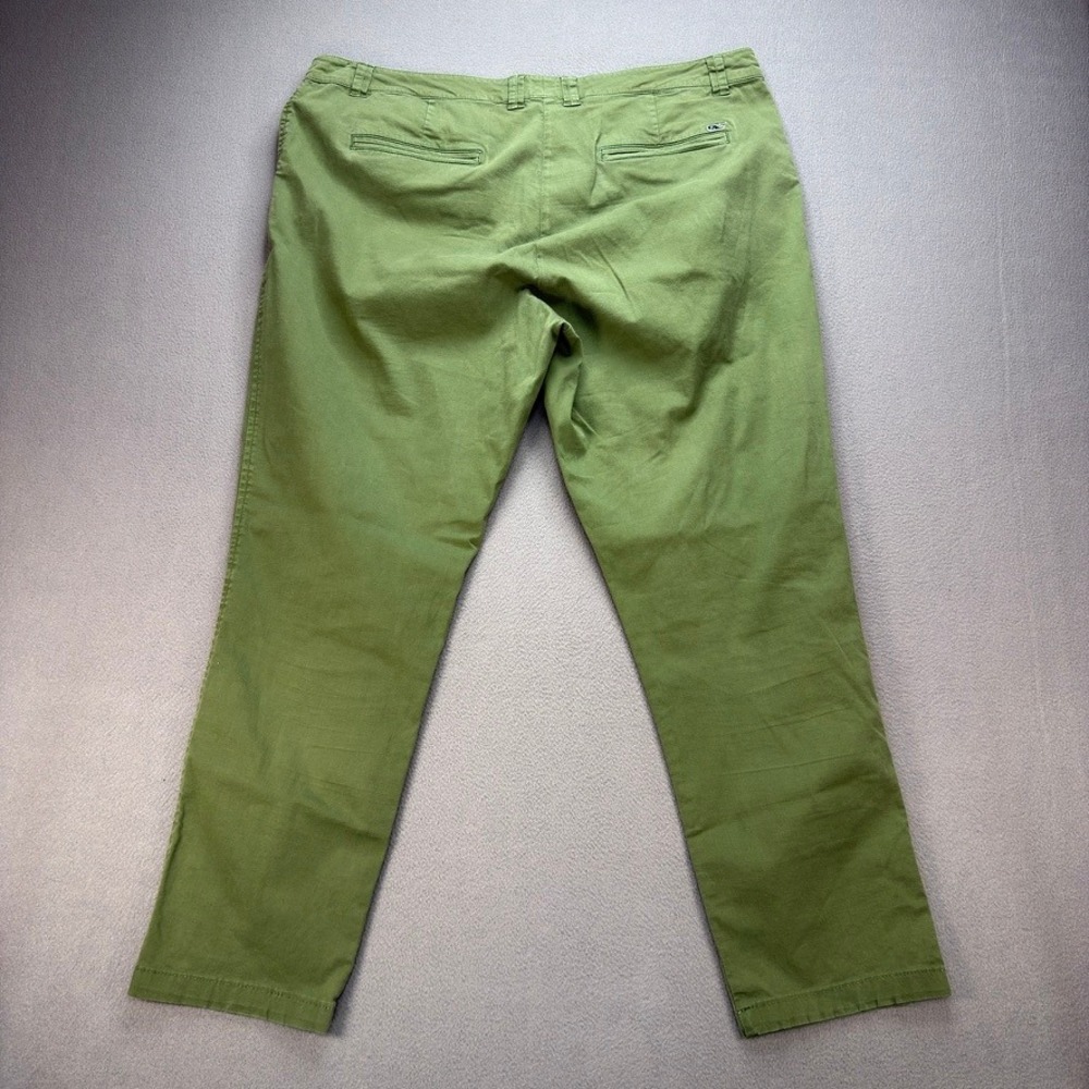 Vineyard Vines Chino Pants Straight Leg 14 Green Cotton Stretch Casual Preppy - Picture 12 of 13